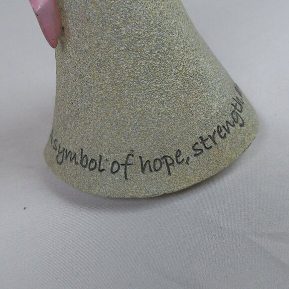 Breast Cancer Ribbon Art Stone Carson Statue Figurine Inspirational Saying Hope - Picture 5 of 11